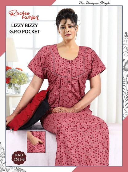 Lizzy Bizzy 0125 Ruchee Fashion Night Gowns Manufacturer Gujarat