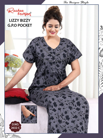 Lizzy Bizzy 0125 Ruchee Fashion Night Gowns Manufacturer Gujarat