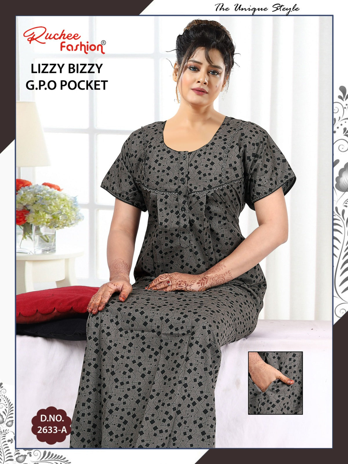 Lizzy Bizzy 0125 Ruchee Fashion Night Gowns Manufacturer Gujarat