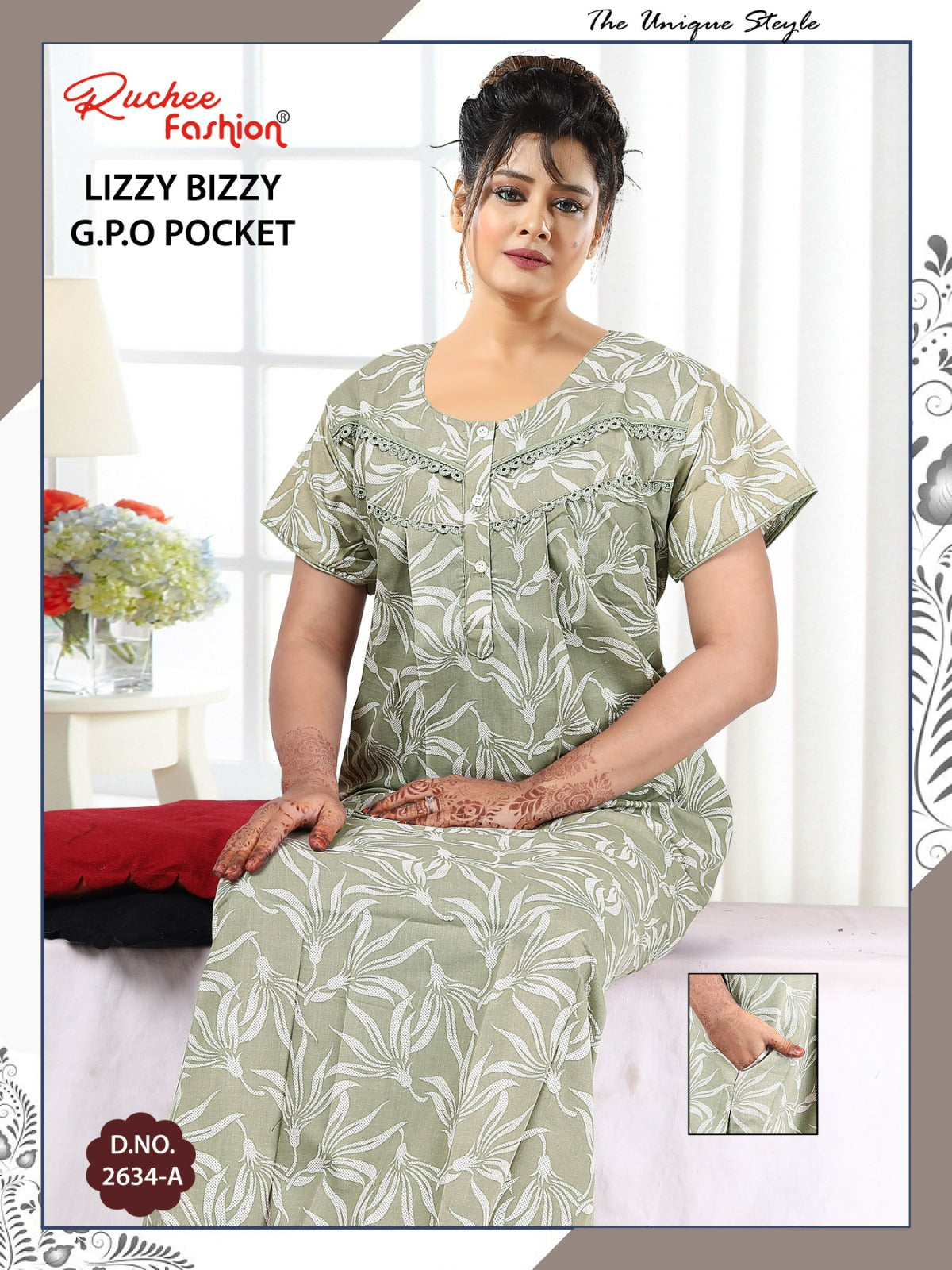 Lizzy Bizzy 0125 Ruchee Fashion Night Gowns Manufacturer Gujarat