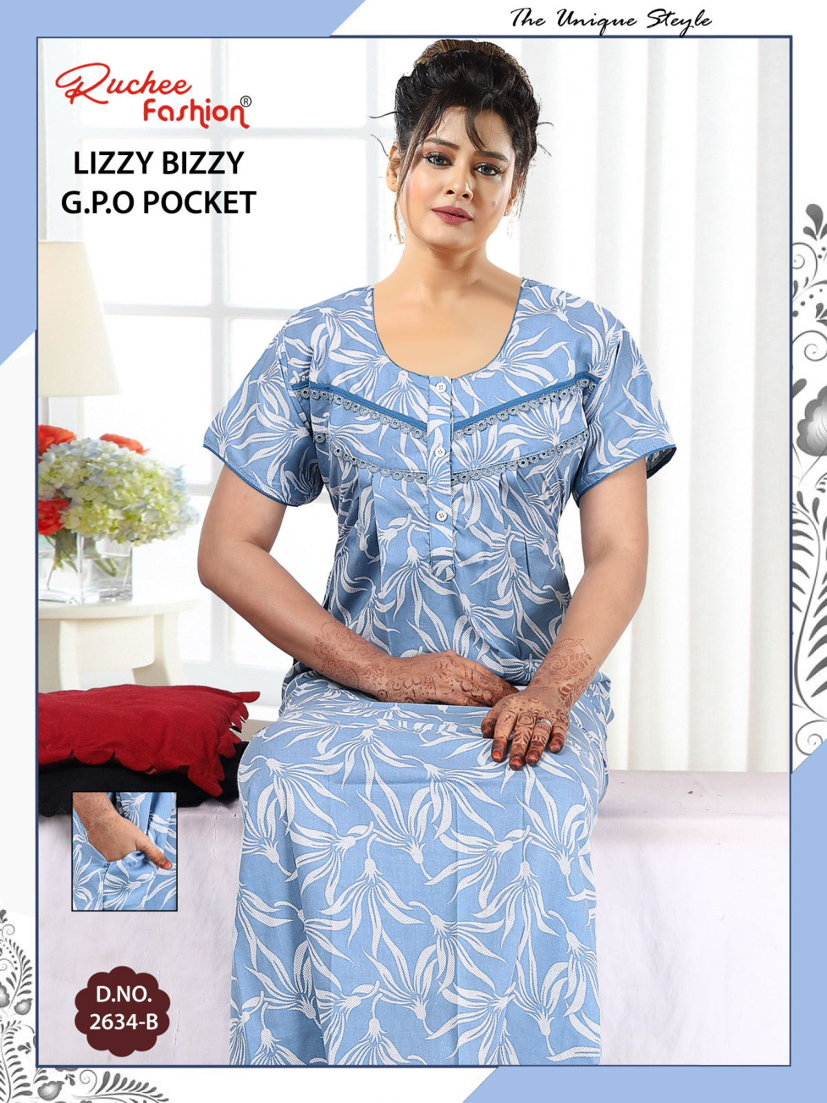 Lizzy Bizzy 0125 Ruchee Fashion Night Gowns Manufacturer Gujarat