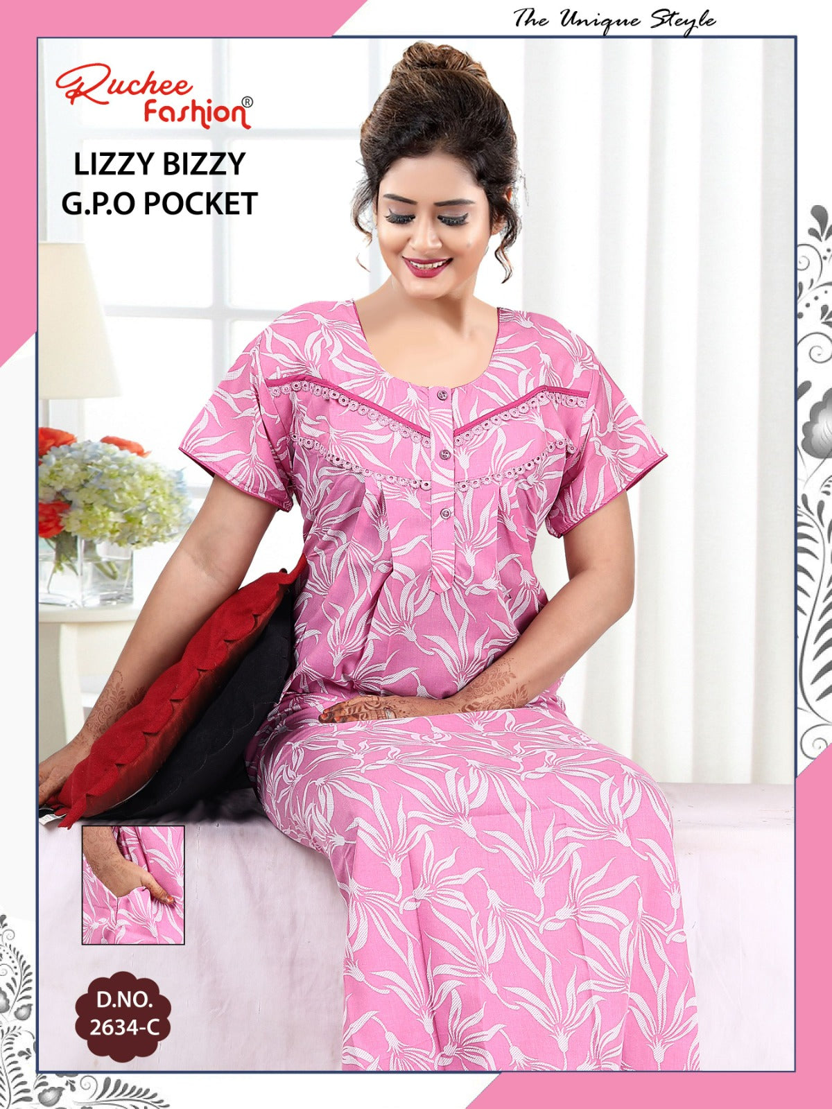 Lizzy Bizzy 0125 Ruchee Fashion Night Gowns Manufacturer Gujarat