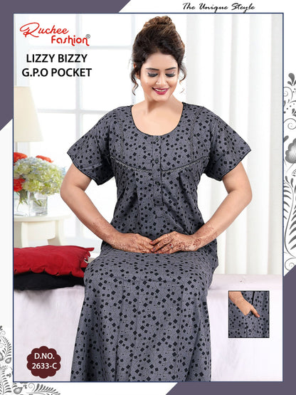 Lizzy Bizzy 0125 Ruchee Fashion Night Gowns Manufacturer Gujarat