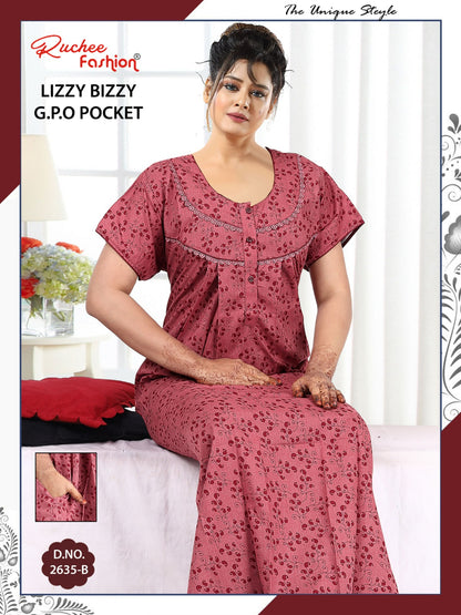 Lizzy Bizzy 0125 Ruchee Fashion Night Gowns Manufacturer Gujarat