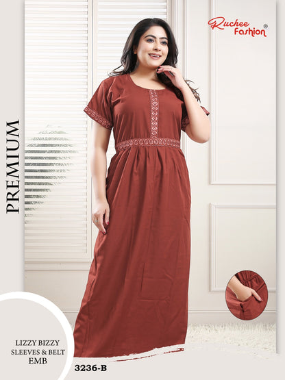 Lizzy Bizzy 0809 Ruchee Fashion Night Gowns Wholesale Rate