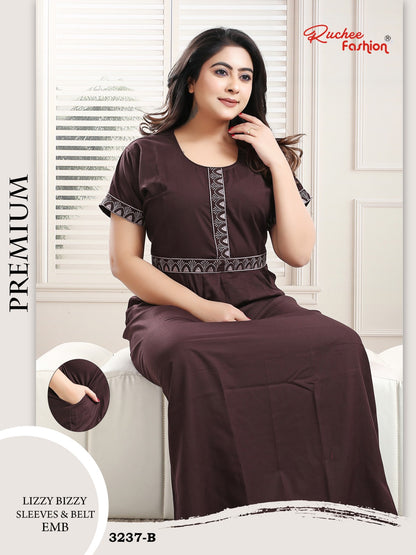 Lizzy Bizzy 0809 Ruchee Fashion Night Gowns Wholesale Rate
