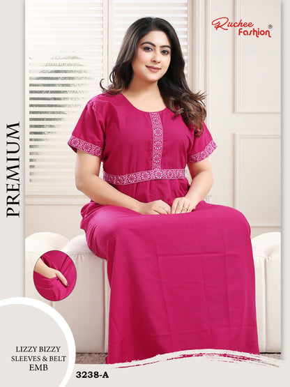 Lizzy Bizzy 0809 Ruchee Fashion Night Gowns Wholesale Rate