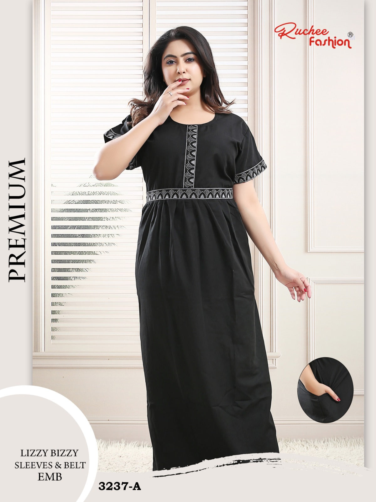 Lizzy Bizzy 0809 Ruchee Fashion Night Gowns Wholesale Rate