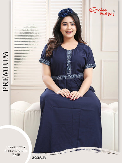 Lizzy Bizzy 0809 Ruchee Fashion Night Gowns Wholesale Rate