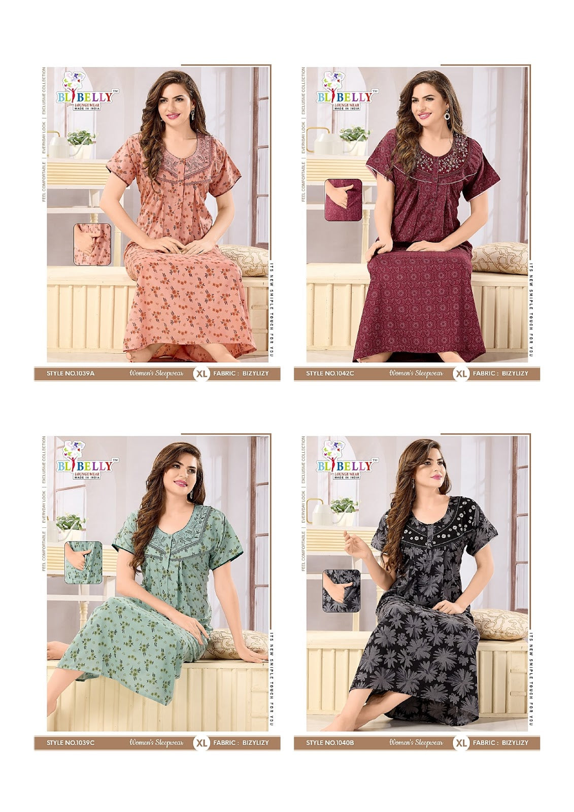 Lizzy Bizzy 1039A Belly Night Gowns Supplier Gujarat