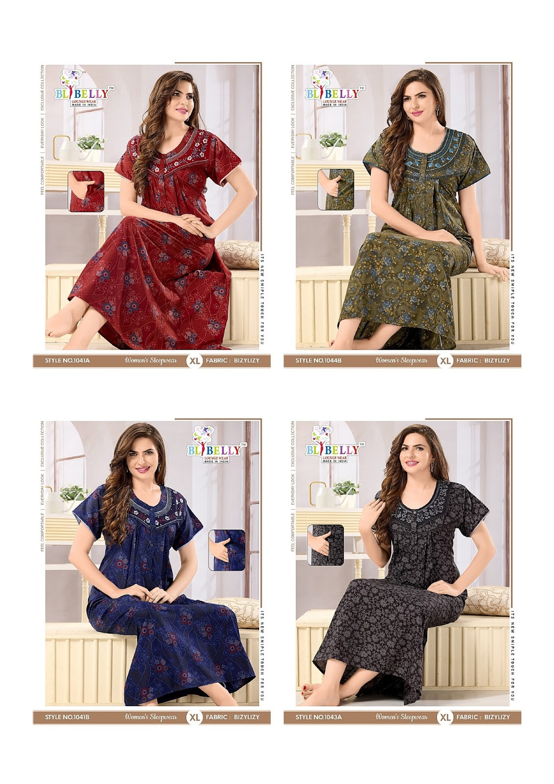 Lizzy Bizzy 1039A Belly Night Gowns Supplier Gujarat