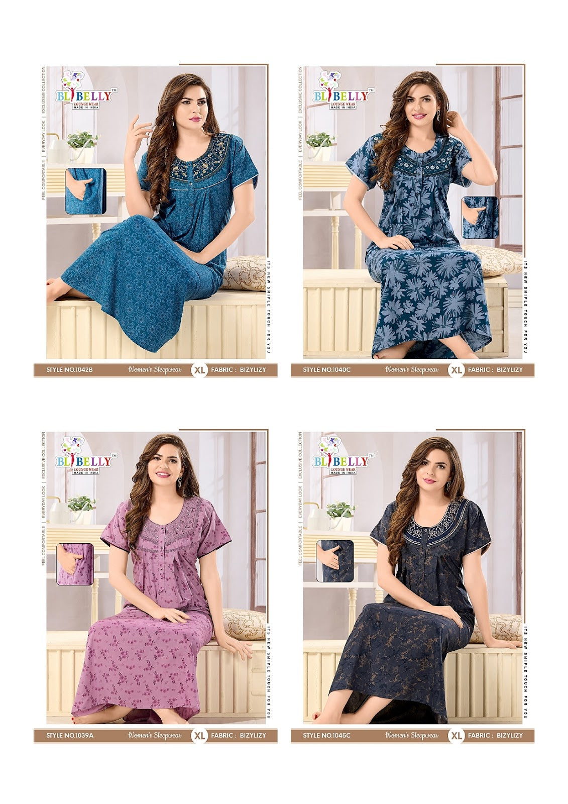 Lizzy Bizzy 1039A Belly Night Gowns Supplier Gujarat