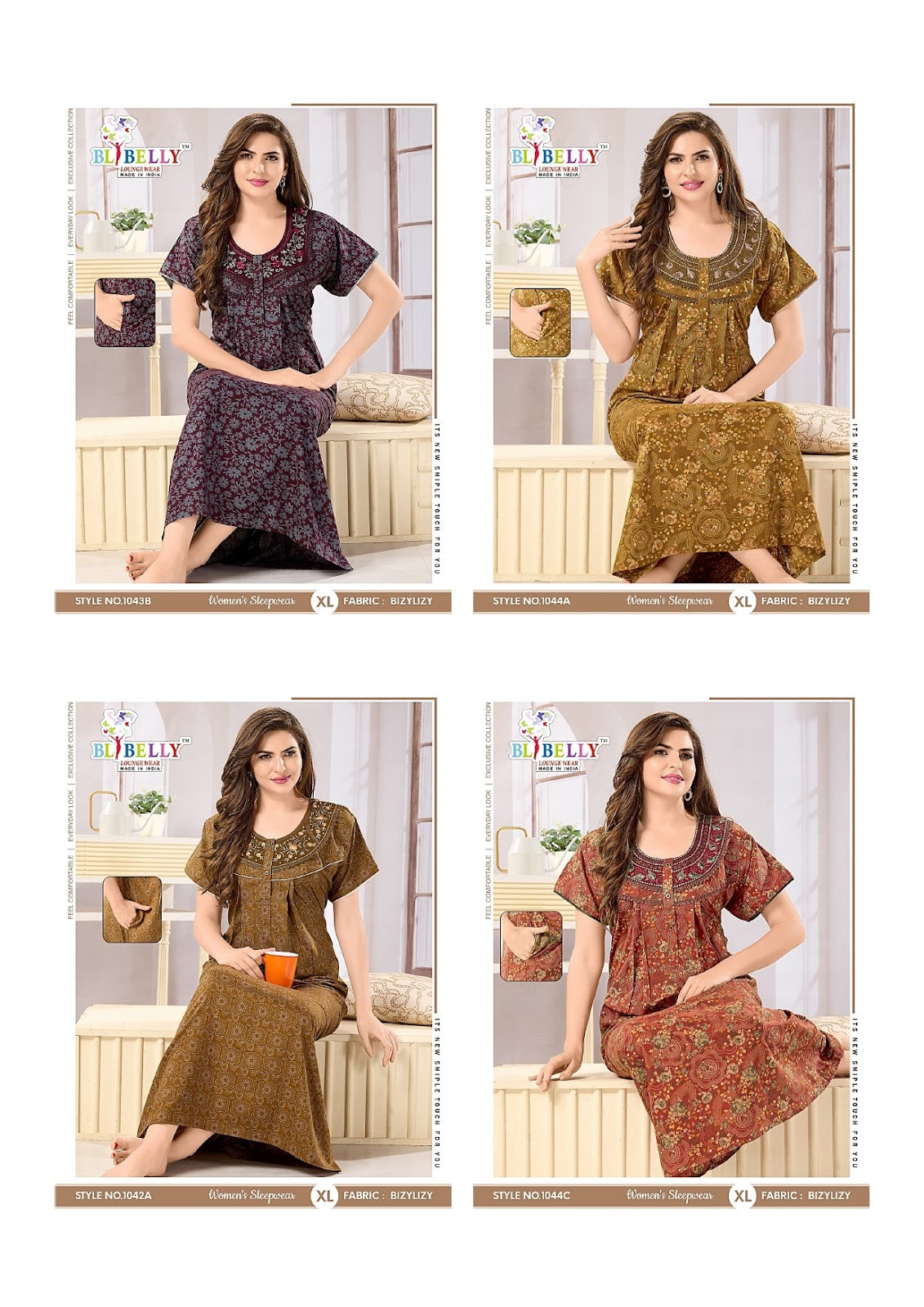 Lizzy Bizzy 1039A Belly Night Gowns Supplier Gujarat