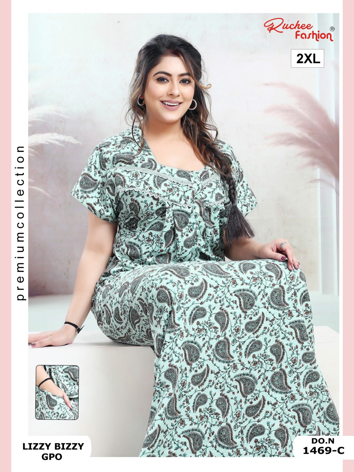 Lizzy Bizzy 2Xl Ruchee Fashion Night Gowns Wholesaler Gujarat