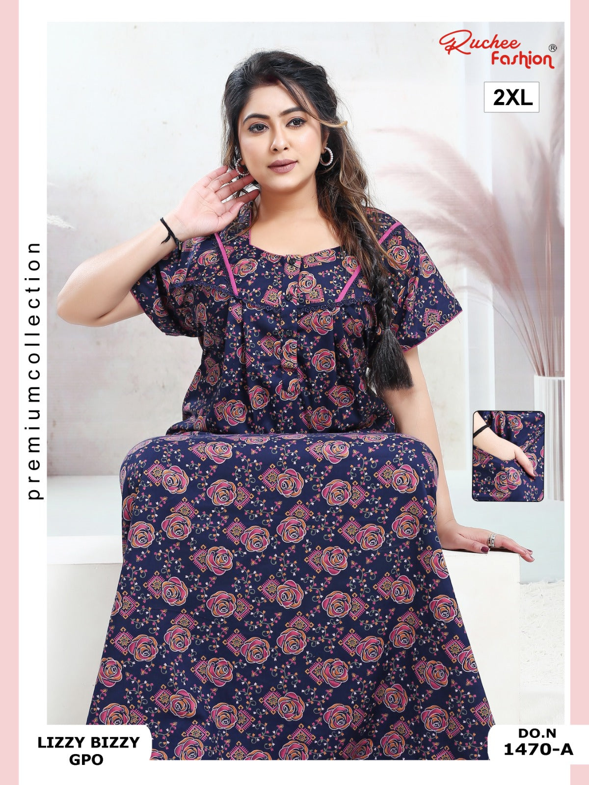Lizzy Bizzy 2Xl Ruchee Fashion Night Gowns Wholesaler Gujarat