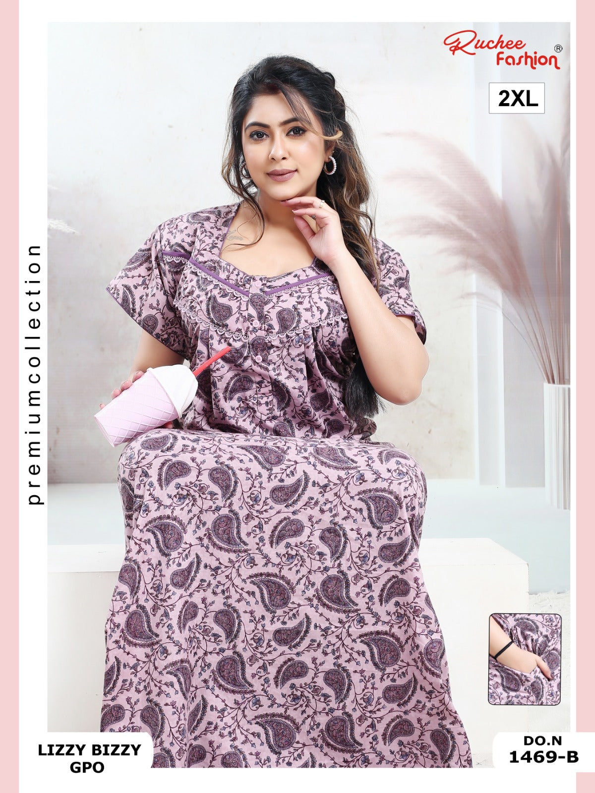 Lizzy Bizzy 2Xl Ruchee Fashion Night Gowns Wholesaler Gujarat