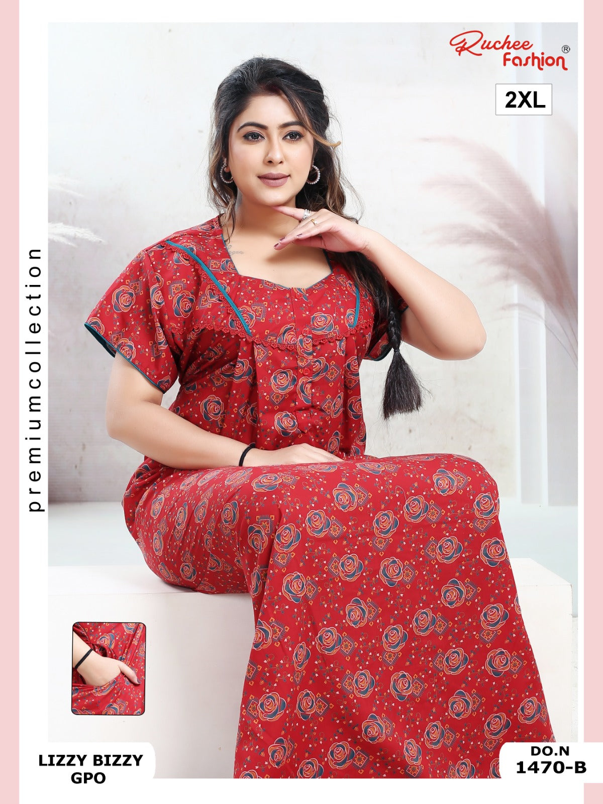 Lizzy Bizzy 2Xl Ruchee Fashion Night Gowns Wholesaler Gujarat