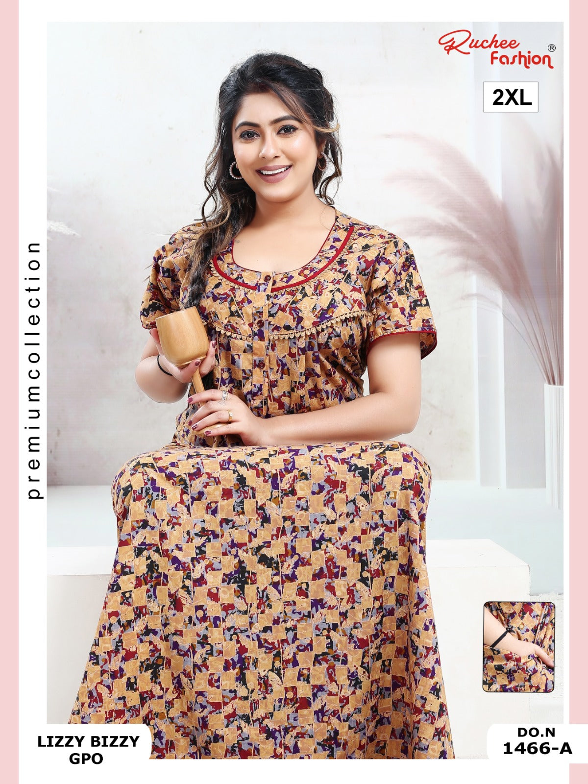 Lizzy Bizzy 2Xl Ruchee Fashion Night Gowns Wholesaler Gujarat