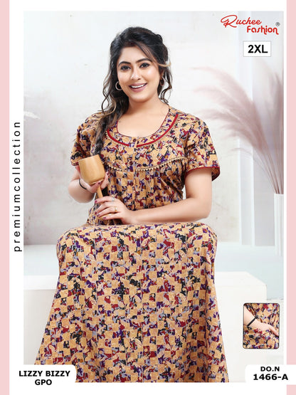Lizzy Bizzy 2Xl Ruchee Fashion Night Gowns Wholesaler Gujarat