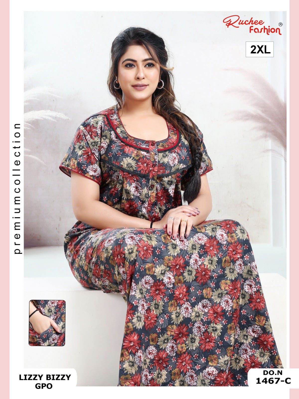 Lizzy Bizzy 2Xl Ruchee Fashion Night Gowns Wholesaler Gujarat