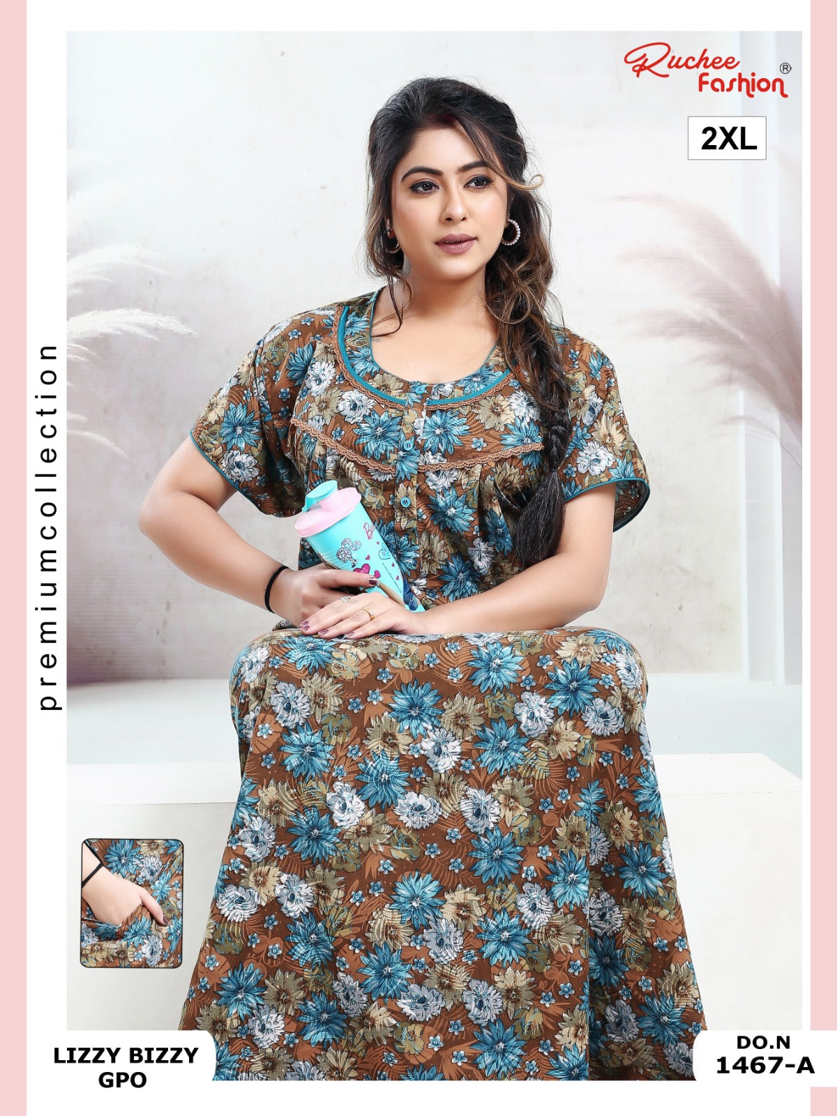 Lizzy Bizzy 2Xl Ruchee Fashion Night Gowns Wholesaler Gujarat