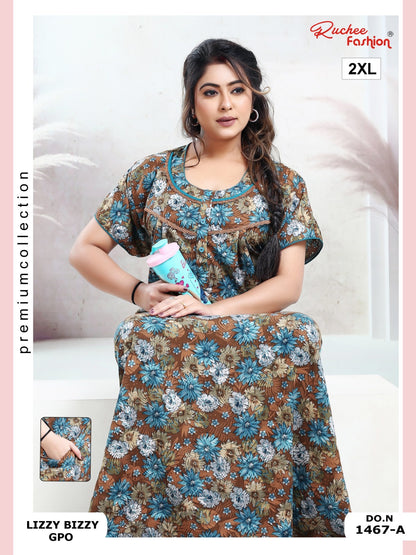 Lizzy Bizzy 2Xl Ruchee Fashion Night Gowns Wholesaler Gujarat