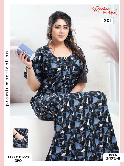 Lizzy Bizzy 3Xl Ruchee Fashion Night Gowns Wholesale