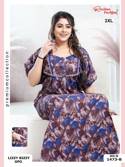 Lizzy Bizzy 3Xl Ruchee Fashion Night Gowns Wholesale