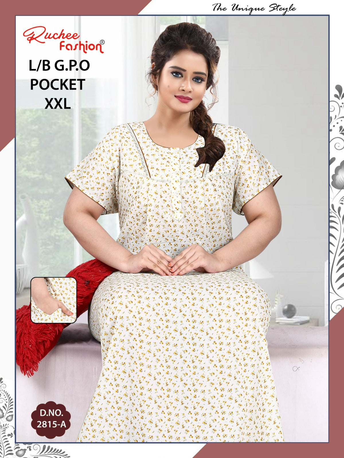 Lizzy Bizzy Gpo Ruchee Fashion Night Gowns Wholesale Price