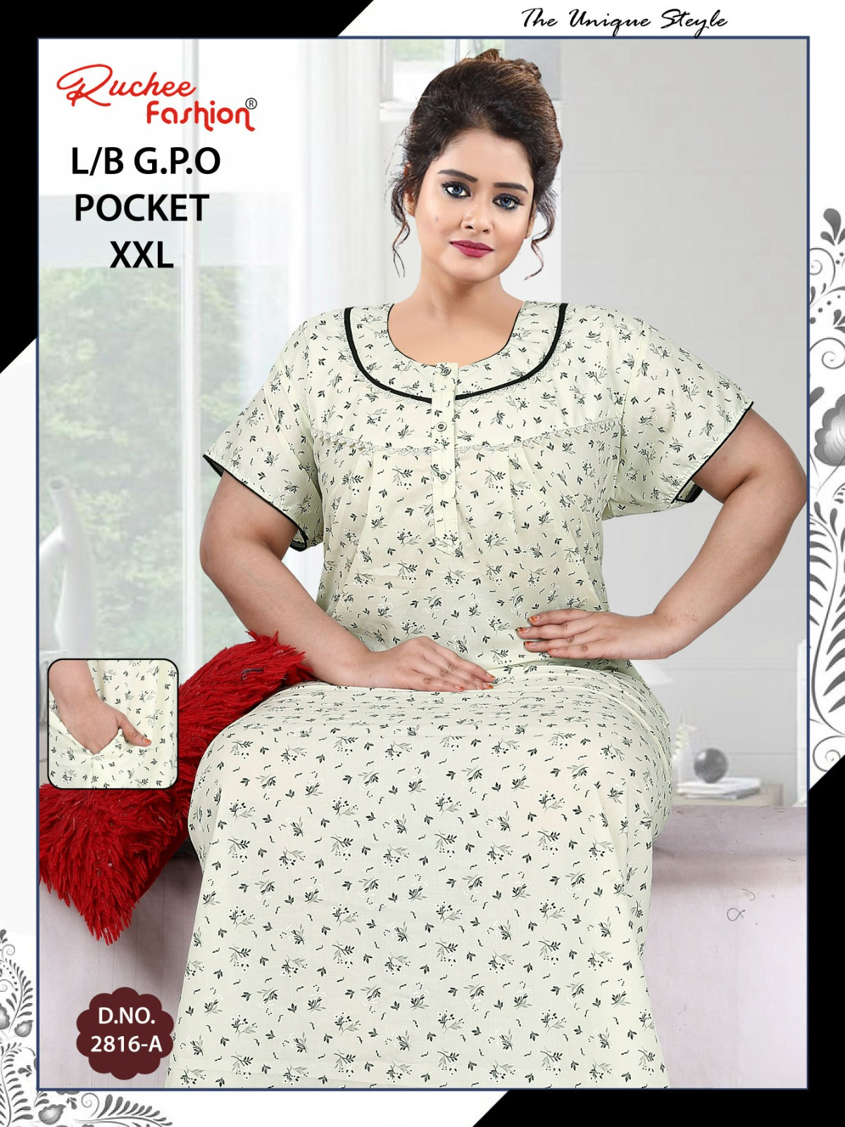 Lizzy Bizzy Gpo Ruchee Fashion Night Gowns Wholesale Price