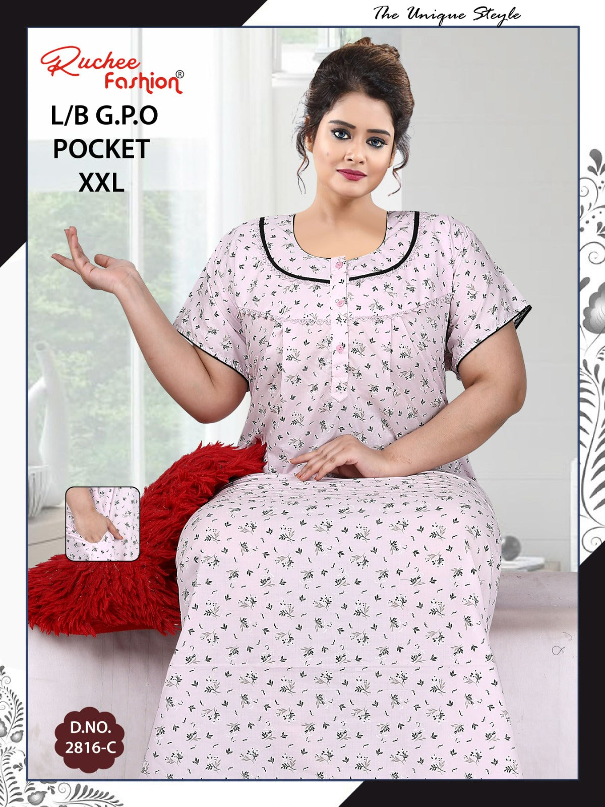 Lizzy Bizzy Gpo Ruchee Fashion Night Gowns Wholesale Price