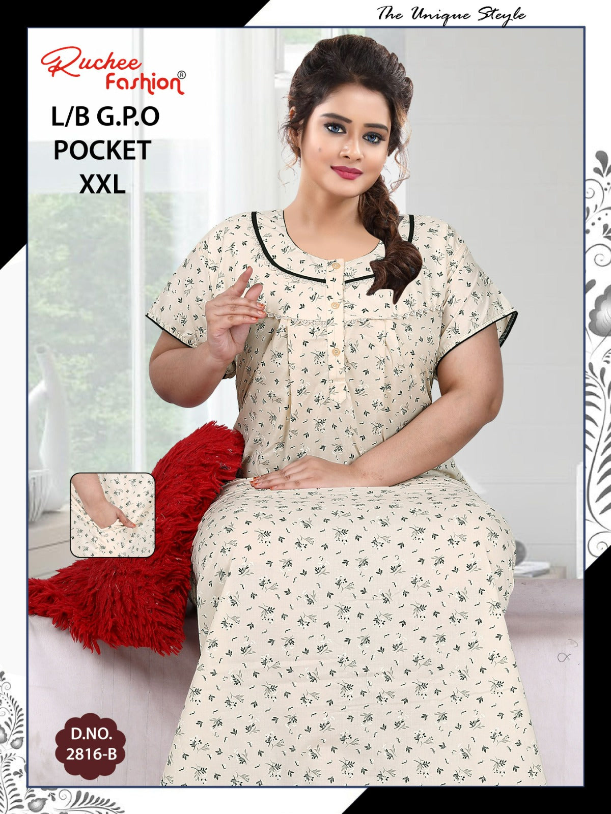 Lizzy Bizzy Gpo Ruchee Fashion Night Gowns Wholesale Price