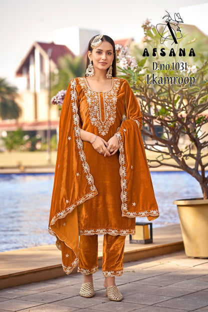 Lkamroop 1031 Afsana Readymade Velvet Suits Wholesale Rate
