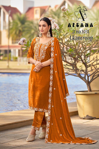 Lkamroop 1031 Afsana Readymade Velvet Suits Wholesale Rate