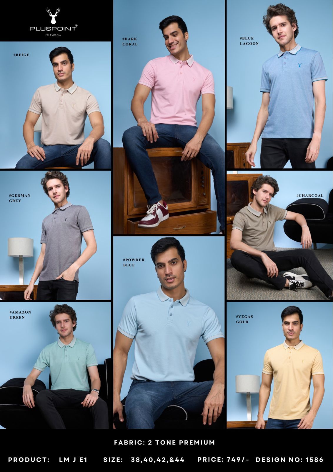 Lm J E 1 Pluspoint 2 Tone Mens Tshirts Exporter Gujarat