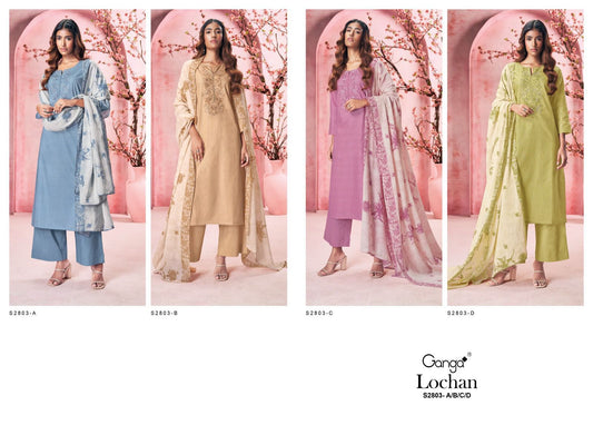 Lochan 2803 Ganga Premium Cotton Plazzo Style Suits Manufacturer Gujarat