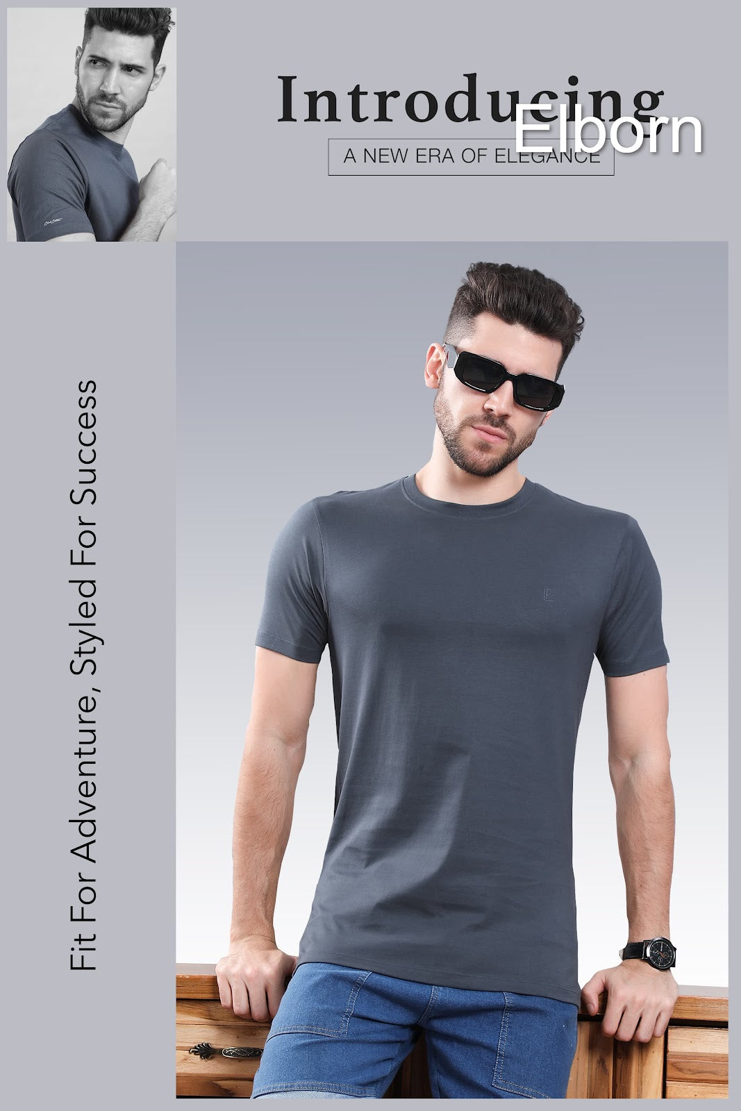 Logo Style Eb-Ir-1080 Elborn Mens Tshirts Exporter