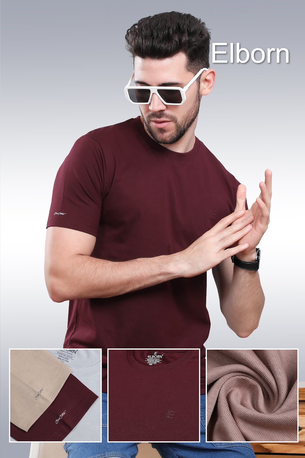 Logo Style Eb-Ir-1080 Elborn Mens Tshirts Exporter