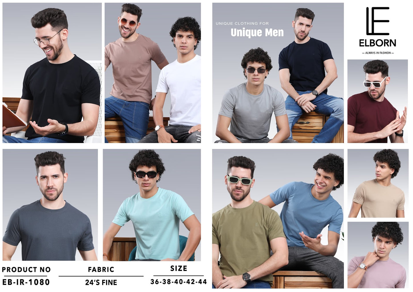 Logo Style Eb-Ir-1080 Elborn Mens Tshirts Exporter