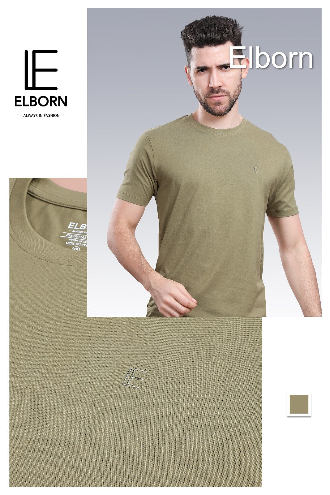 Logo Style Eb-Ir-1080 Elborn Mens Tshirts Exporter