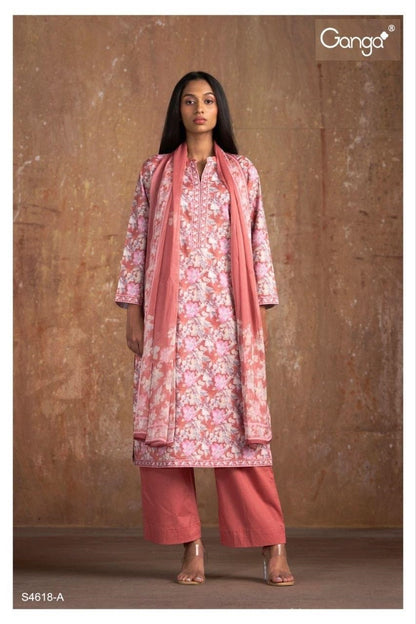 Lohita 4618 Ganga Cotton Pant Style Suits Exporter Gujarat