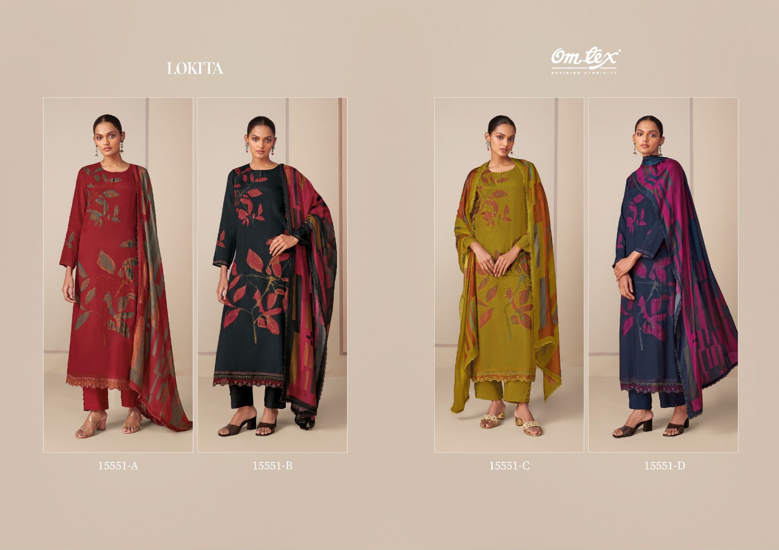 Lokita Omtex Muslin Silk Pant Style Suits Manufacturer