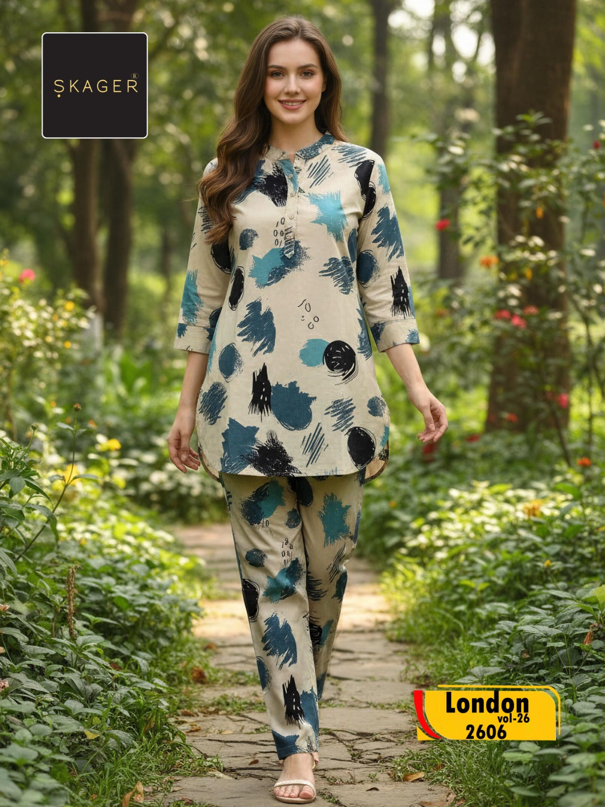 London Vol 26 Skager Rayon 22Kg Co Ord Set Exporter Ahmedabad