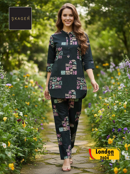 London Vol 26 Skager Rayon 22Kg Co Ord Set Exporter Ahmedabad