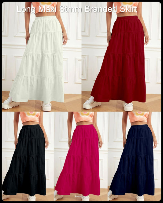Long Maxi Stmm Rayon Branded Skirt Exporter