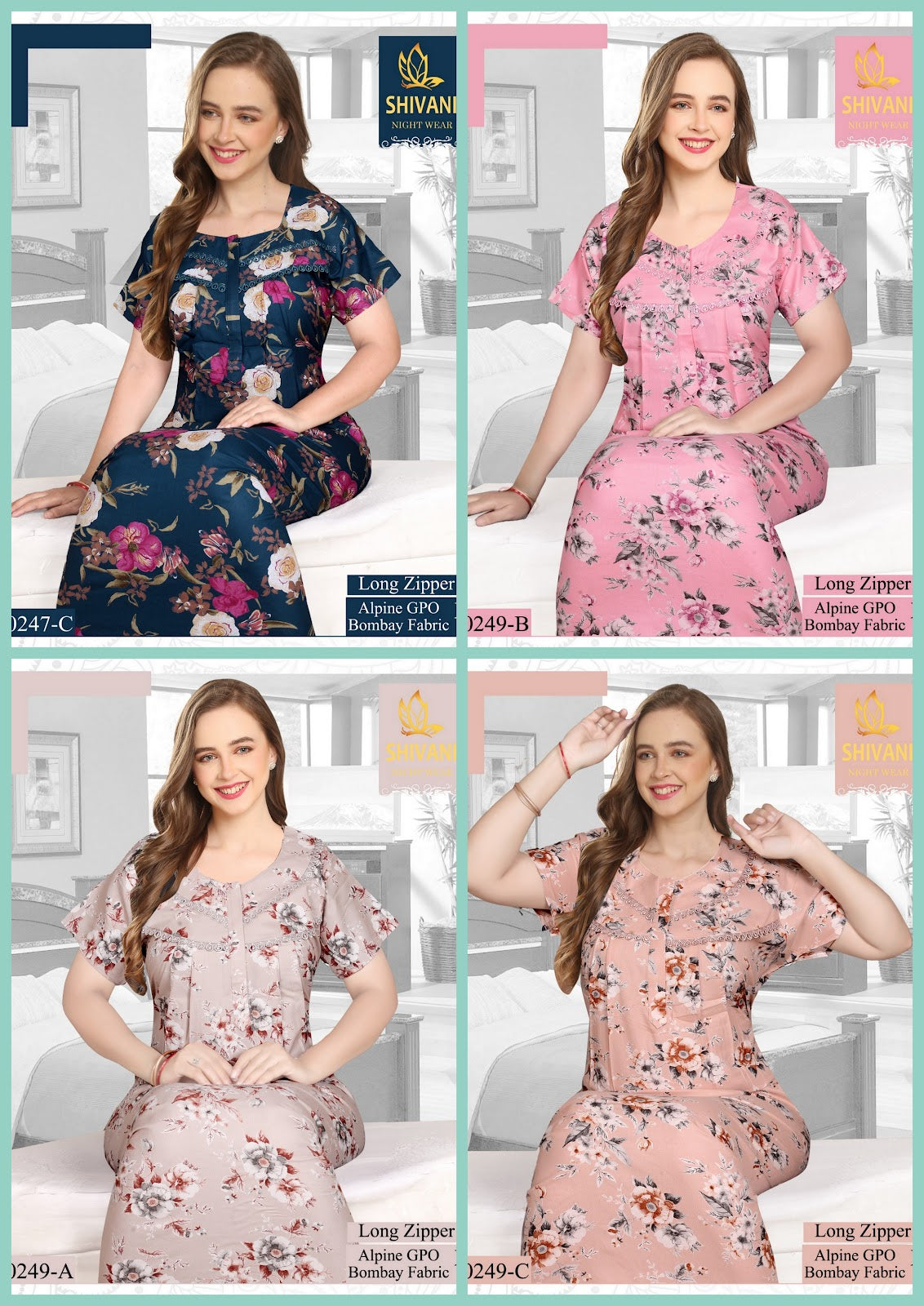 Long Zipper Shivani Alpine Night Gowns Supplier India