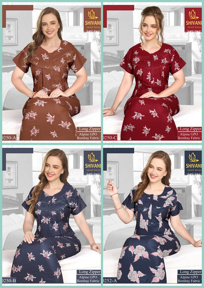 Long Zipper Shivani Alpine Night Gowns Supplier India