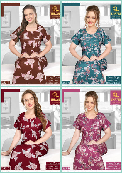 Long Zipper Shivani Alpine Night Gowns Supplier India