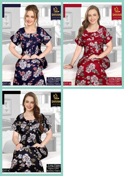 Long Zipper Shivani Alpine Night Gowns Supplier India