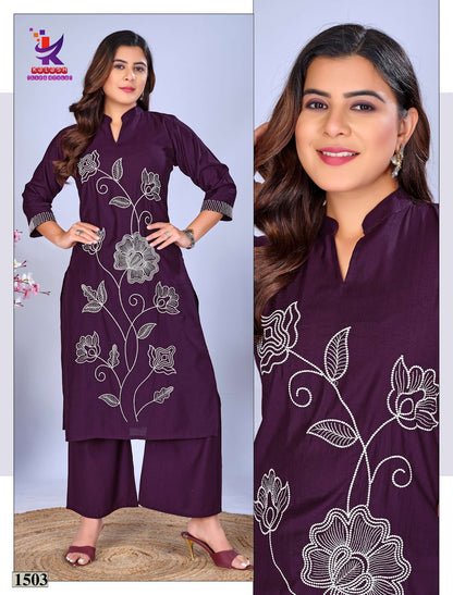 Look Me Mlm Kalash Lifestyle Vertican Kurti Plazzo Set Wholesale Rate